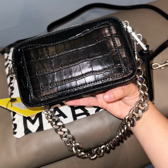 SALE❗️RARE THE MARC JACOBS SNAPSHOT CROC EMBOSSED BAG CHAIN &LEATHER STRAP - Picture 9 of 17